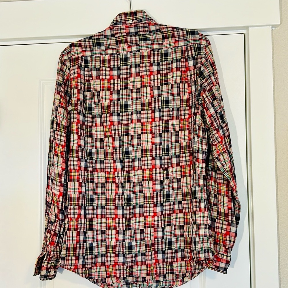 Authentic Rare Supreme Plaid Patchwork Button Dow… - image 3